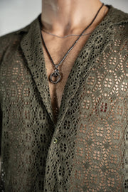 Crochet Relax fit Cuban Collar shirt