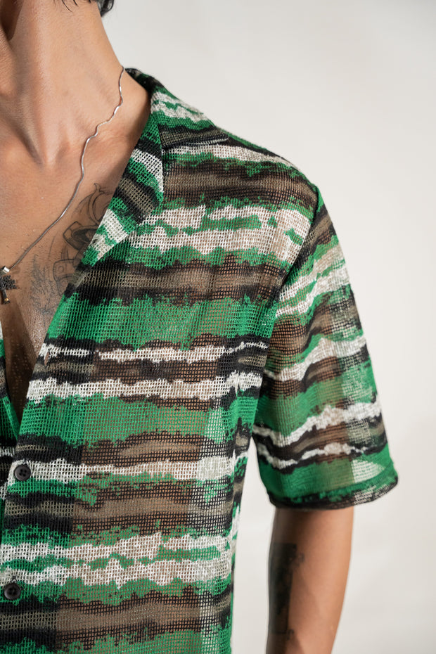 Jungle Threaded Crochet Shirt