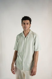 Mint Green Knitted Cuban Shirt