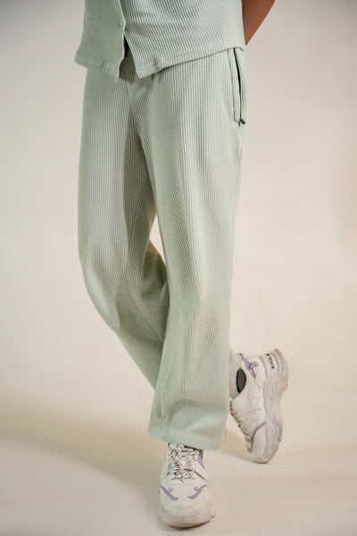 Mint Green Knitted Straight Fit Trouser