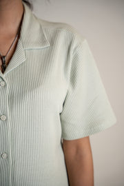 Mint Green Knitted Cuban Shirt