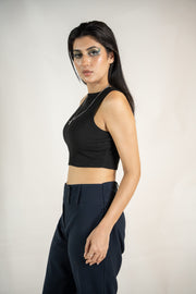 Ribbed Crop Top - Black