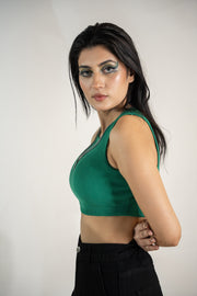 Ribbed Crop Top - Green