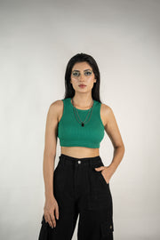 Ribbed Crop Top - Green