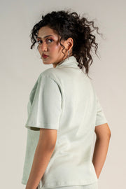 Mint Green Knitted Cuban Shirt