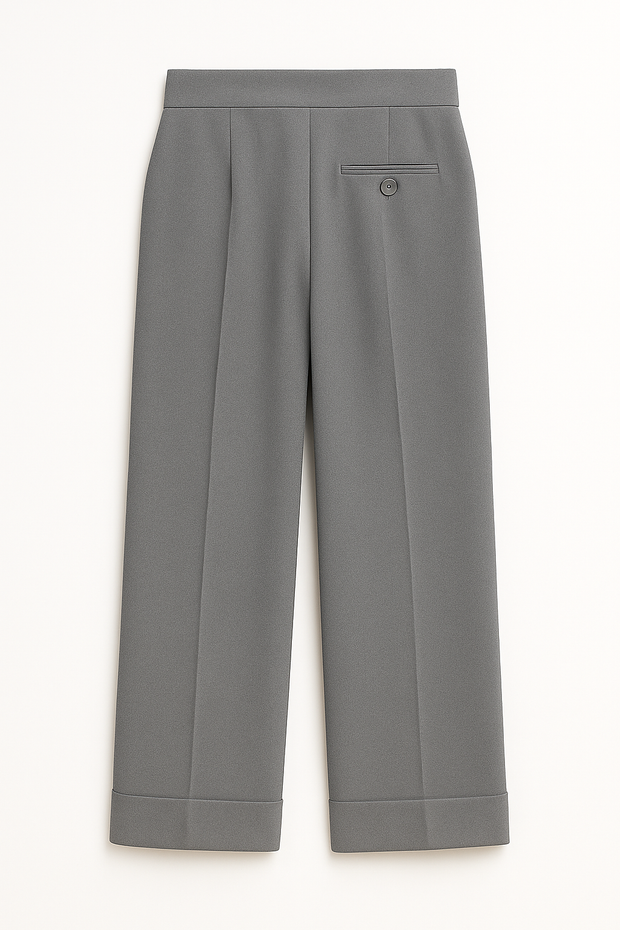 High-Waisted Wide Leg Gurkha Pants – Gray